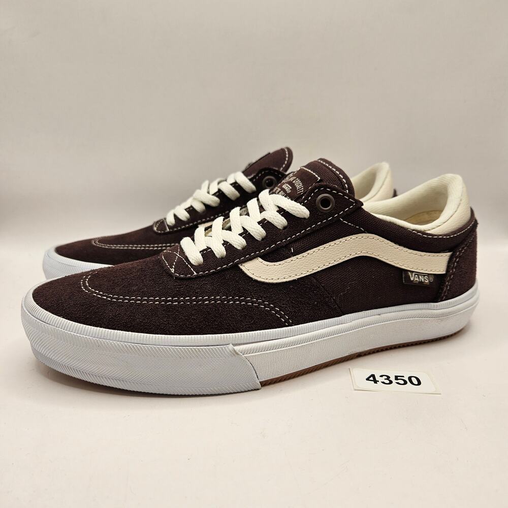 VANS MEN'S 6.5 GILBERT CROCKETT PRO SKATE SHOES DARK BROWN SUEDE POPCUSH